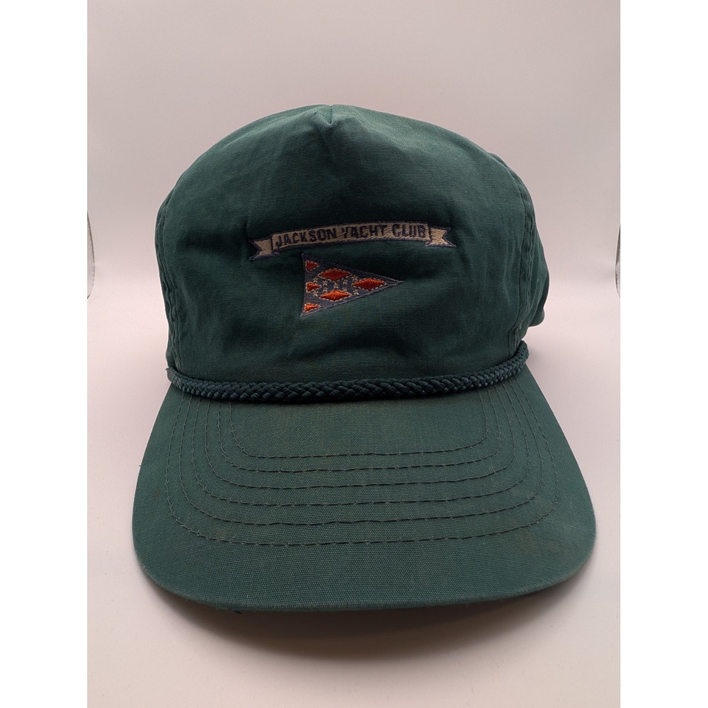 Vintage Jackson Yacht Club Hat Mens OSFM Green Good Rope Snapback Sailing Cap